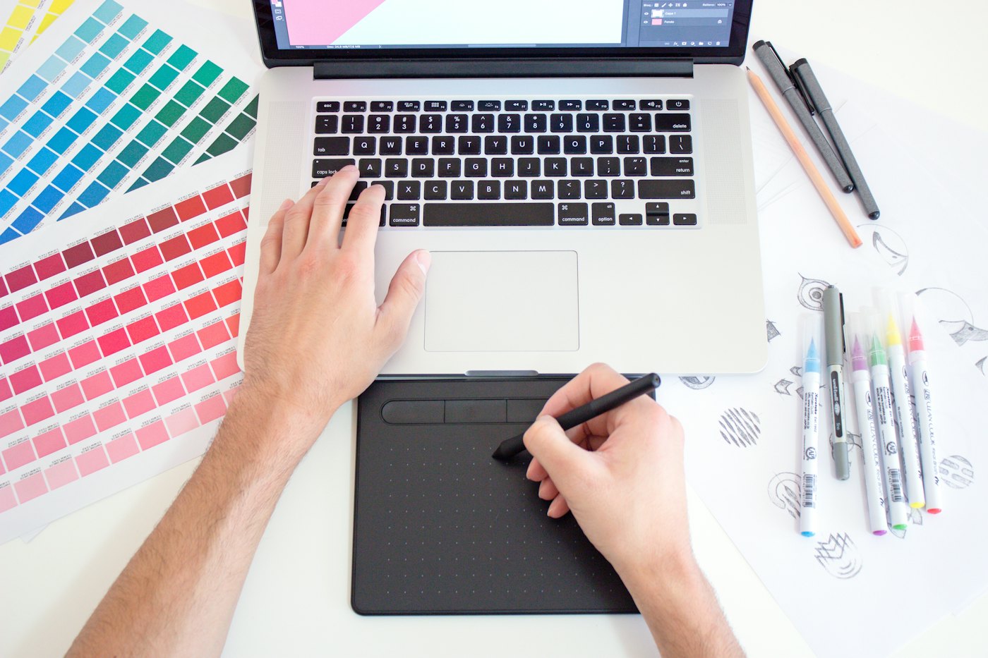 Graphic design studio tools and production