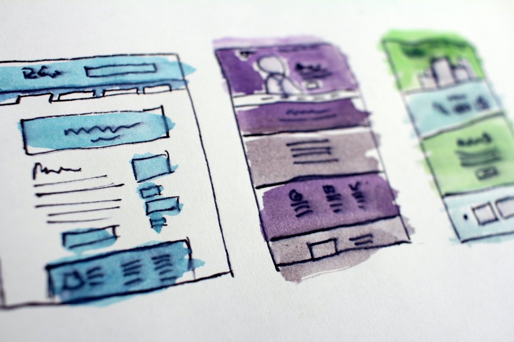 User research wall with interface notes