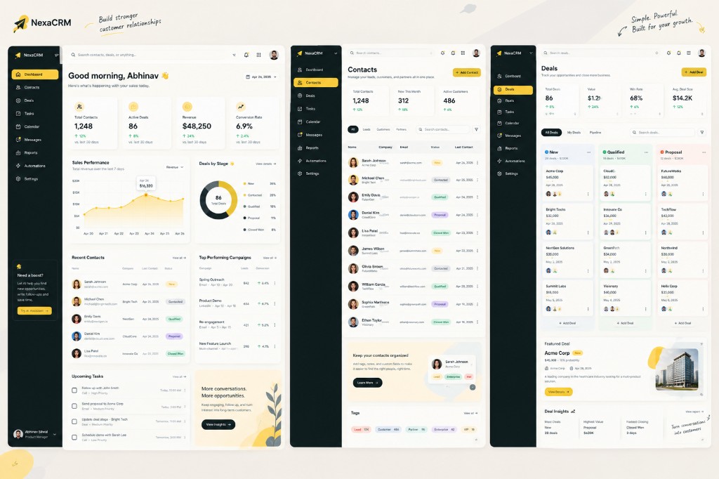 NexaCRM dashboard in color